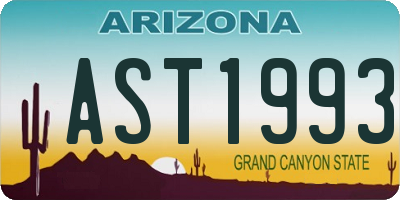 AZ license plate AST1993