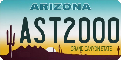 AZ license plate AST2000