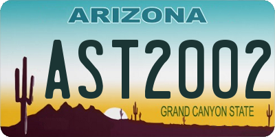 AZ license plate AST2002