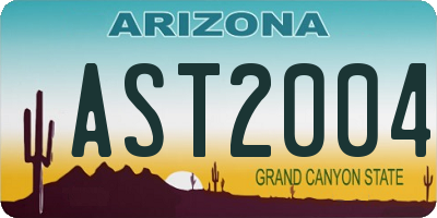 AZ license plate AST2004