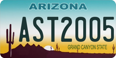 AZ license plate AST2005
