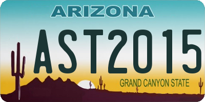AZ license plate AST2015