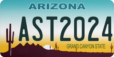 AZ license plate AST2024