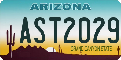 AZ license plate AST2029