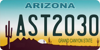 AZ license plate AST2030