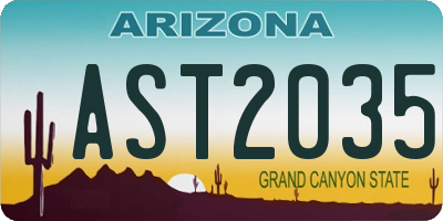 AZ license plate AST2035