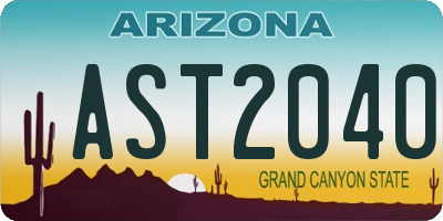AZ license plate AST2040