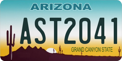 AZ license plate AST2041