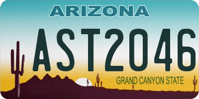 AZ license plate AST2046