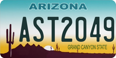 AZ license plate AST2049