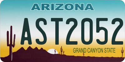 AZ license plate AST2052