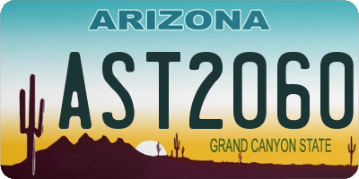 AZ license plate AST2060
