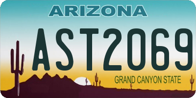 AZ license plate AST2069