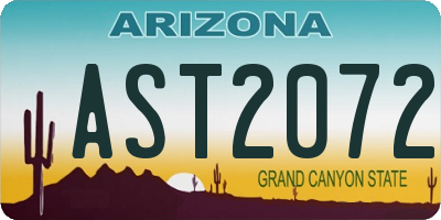 AZ license plate AST2072