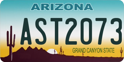 AZ license plate AST2073