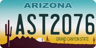 AZ license plate AST2076