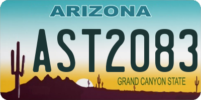 AZ license plate AST2083