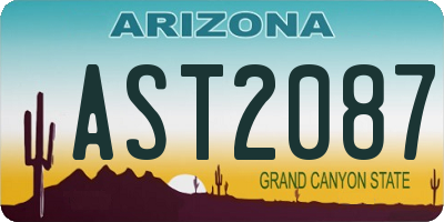 AZ license plate AST2087