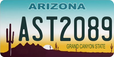 AZ license plate AST2089