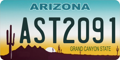 AZ license plate AST2091