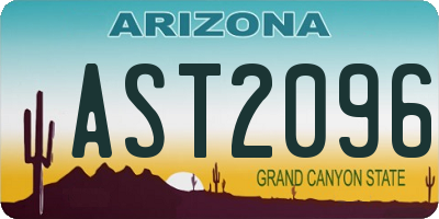 AZ license plate AST2096