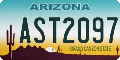 AZ license plate AST2097
