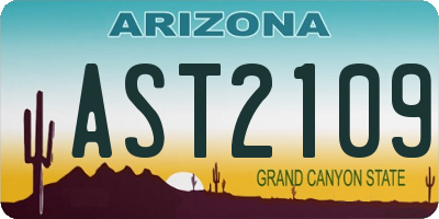 AZ license plate AST2109