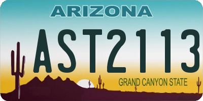 AZ license plate AST2113