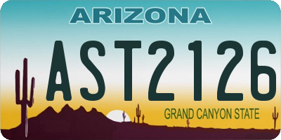 AZ license plate AST2126