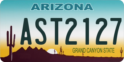 AZ license plate AST2127