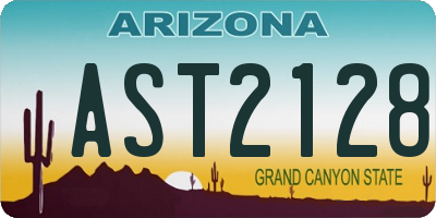 AZ license plate AST2128