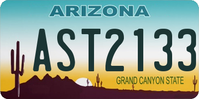 AZ license plate AST2133