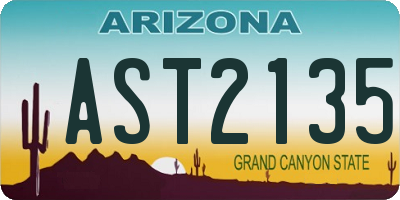 AZ license plate AST2135
