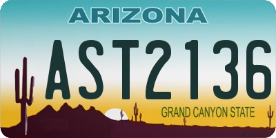 AZ license plate AST2136