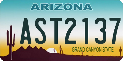 AZ license plate AST2137