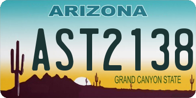 AZ license plate AST2138