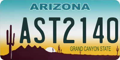 AZ license plate AST2140