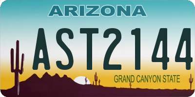 AZ license plate AST2144