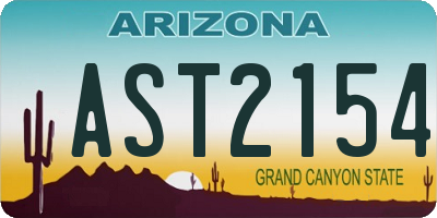 AZ license plate AST2154