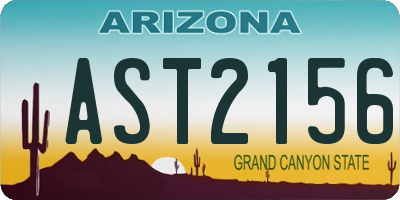 AZ license plate AST2156