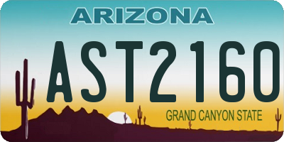 AZ license plate AST2160