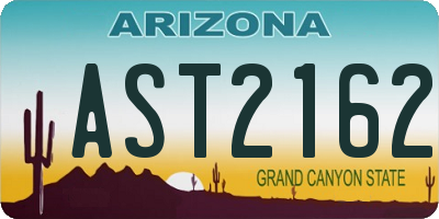 AZ license plate AST2162