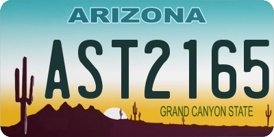 AZ license plate AST2165