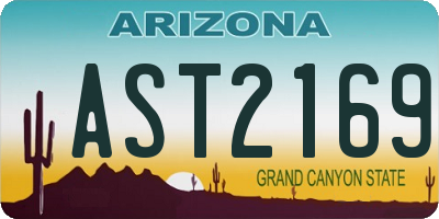 AZ license plate AST2169