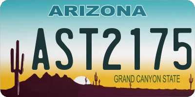AZ license plate AST2175