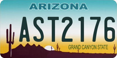 AZ license plate AST2176
