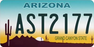AZ license plate AST2177