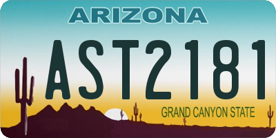 AZ license plate AST2181