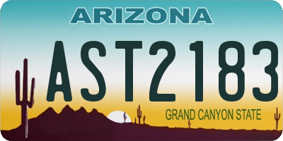 AZ license plate AST2183