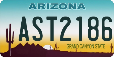 AZ license plate AST2186